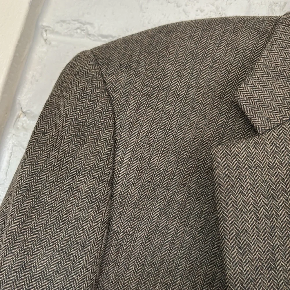 Alan Flusser Herringbone Wool Cashmere Blend Sport Coat 44R